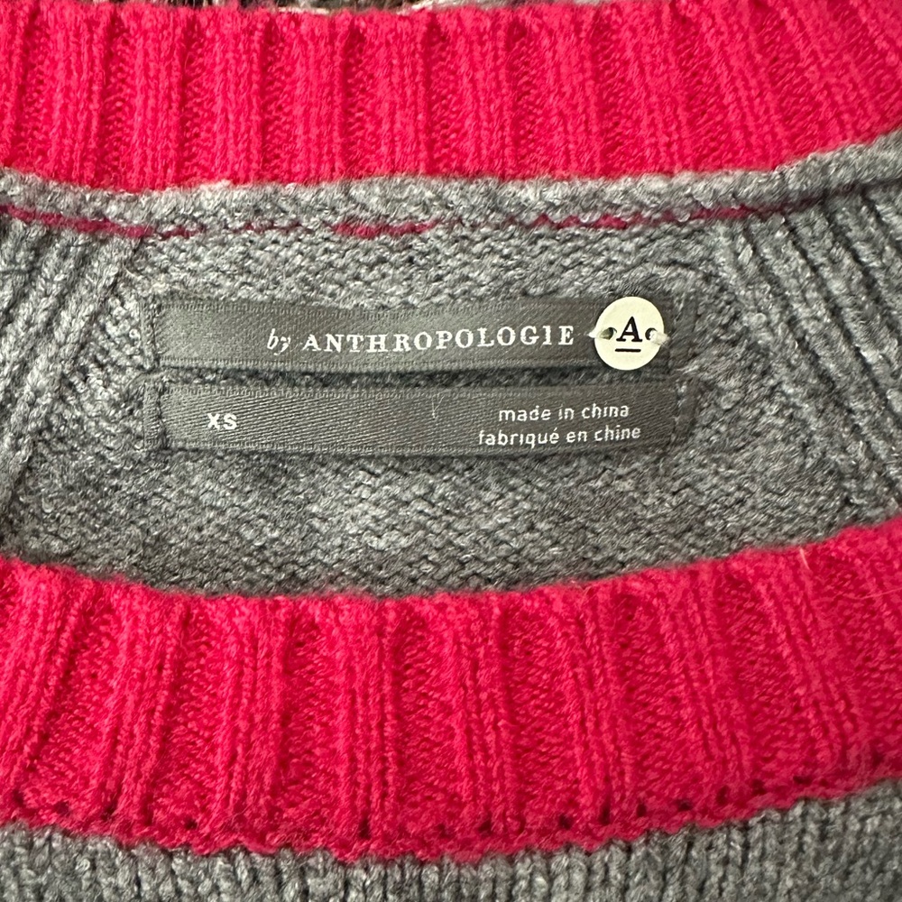 Anthropologie Rebekah Gray and Pink Colorblock Sweater Tunic - Picture 9 of 9